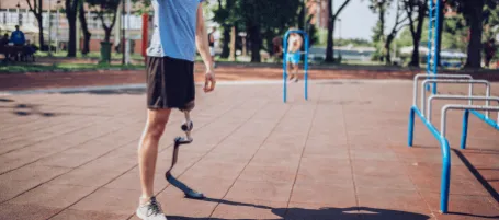 Amputee in the park