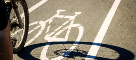 Cyclist on road