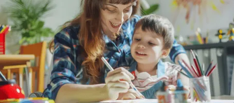 parent caring for disabled child at home