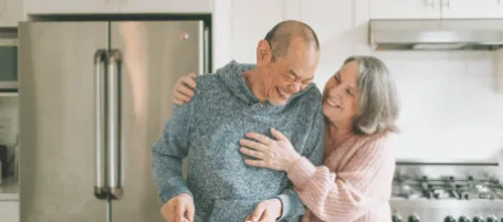 Older couple receiving support following an asbestosis diagnosis